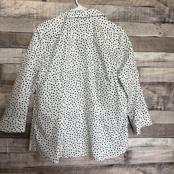 Foxcroft Women's White Button-Down Dress Shirt Wrinkle-Free Fitted Stretch 14 - Picture 2 of 10